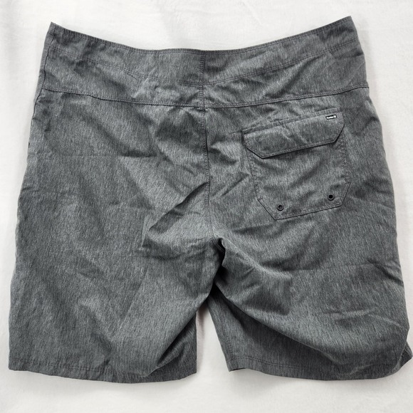 Hurley Mens Board Shorts SZ 36 Gray Teal Logo Swim Trunks Surf Shorts MBS0008590 - Picture 2 of 7